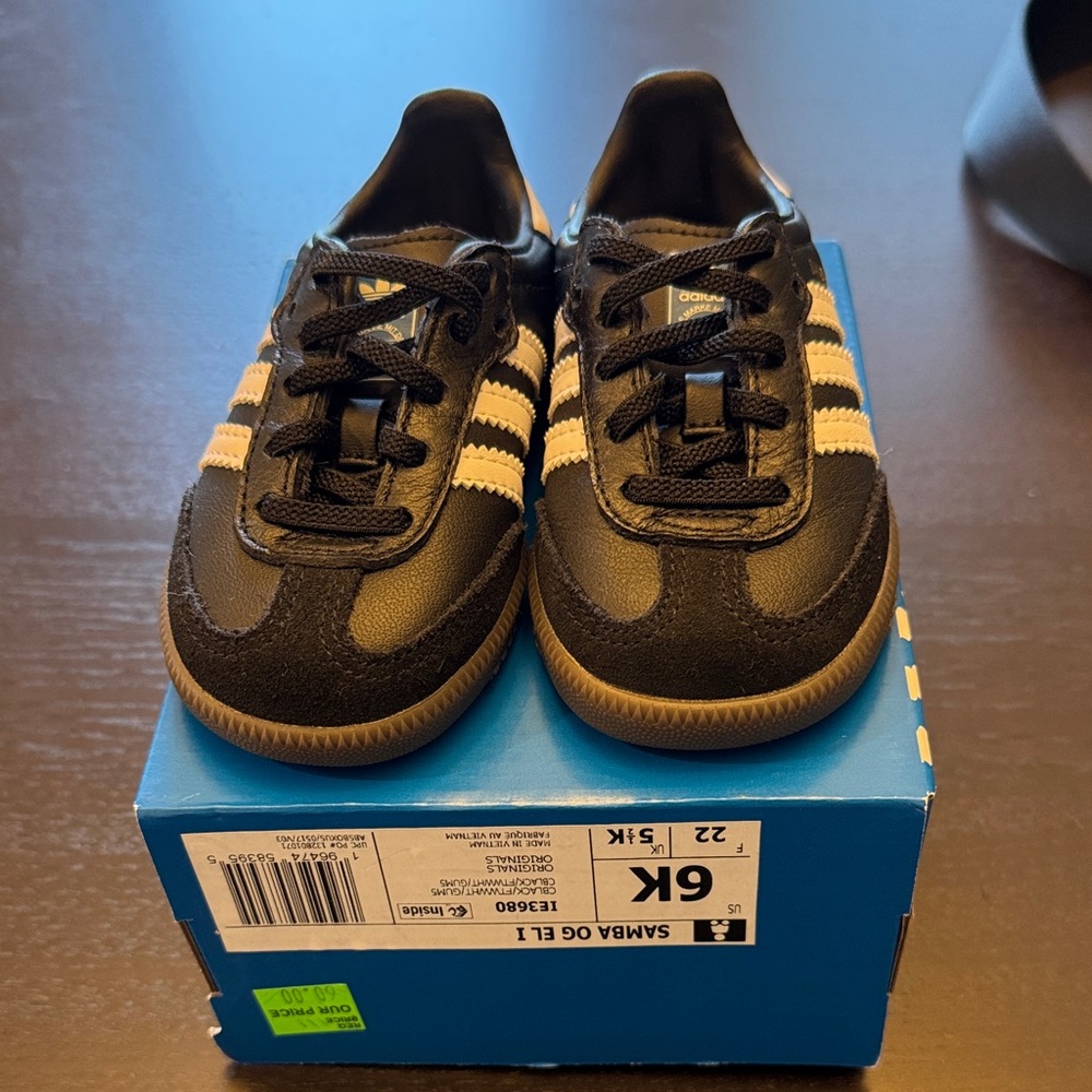6K Adidas Kids Samba OG Black Sneakers